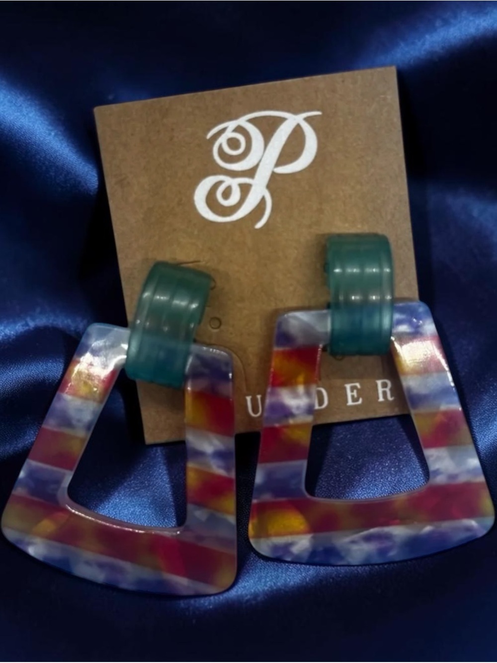 Plunder Multicolor Resin Drop Post Earrings